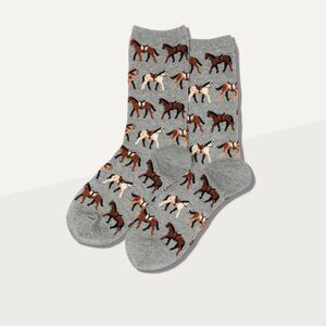 NWT Hotsox  Horses Womens Crew Socks